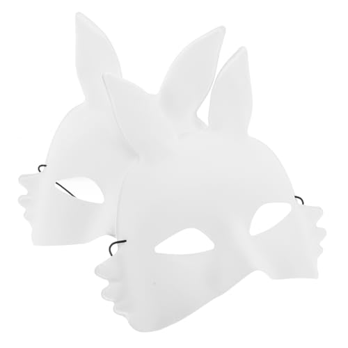 Homoyoyo 2 Stk Handgezeichnete -maske Beängstigende Maske Vintage Halloween-maske Tiermaske Mit Halbem Gesicht Halloween-kaninchenmaske Halbmaske Leere Masken Hasenmasken Pvc Weiß Homoyoyo 2 Stk Handgezeichnete -maske Beängstigende Maske Vintage Halloween-maske Tiermaske Mit Halbem Gesicht Halloween-kaninchenmaske Halbmaske Leere Masken Hasenmasken Pvc Weiß von Homoyoyo