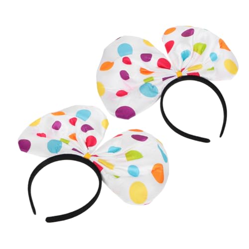 Homoyoyo 2 Stück Clown Kostüm Haarreif mit Bunten Punkten und Schleife Accessoire für Halloween und Karneval Ergänzung für Party Outfits und Kostüme von Homoyoyo