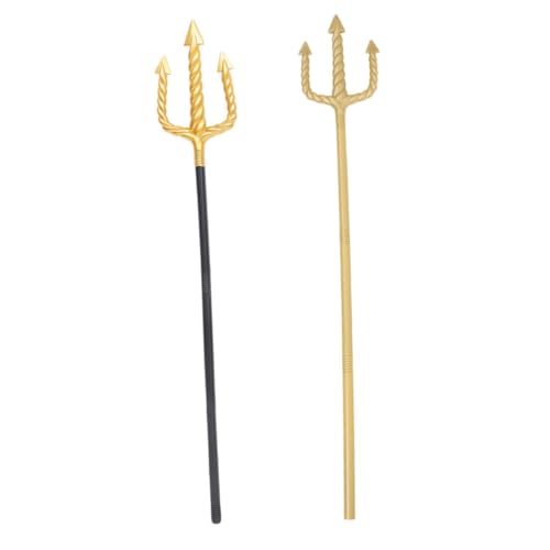 Homoyoyo 2 Stück Dreifachgabel Performance Requisiten Dreizack Teufelsgabel Gefälschte Pitchgabel Modell Cosplay Dämonengabel Halloween Party Favor Supplies Maskerade Fotografie Requisite von Homoyoyo