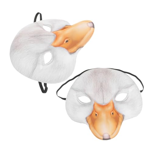 Homoyoyo 2 Stück Entenmaske Ente Gesichtsmaske Halloween Halbgesichtsmasken-kostüme Beängstigende Maske Lustige Maske Halloween Halbgesichtsmaske Halloween-tiermaske Tiermasken Weiß Eva von Homoyoyo