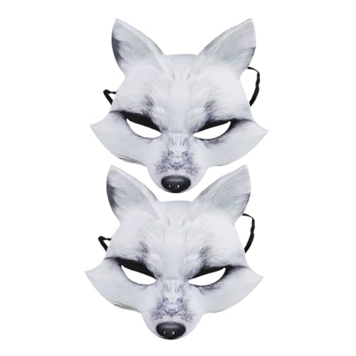 Homoyoyo 2 Stück Eva Fox Maske Halbgesichts Tierkostüm Masquerade Masken mit Elastischem Band für Halloween Karneval Cosplay Party Unisex Leicht Atmungsaktiv Bequem von Homoyoyo