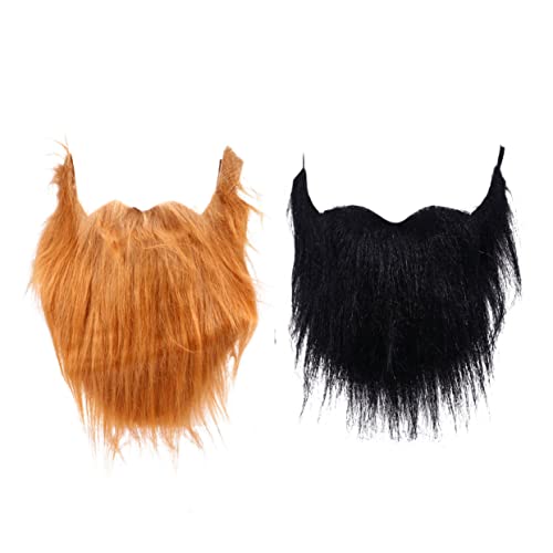 Homoyoyo 2 Stück Falscher Bart Requisiten Bärte Halloween Lustiger Bart Halloween Kostüm Zubehör Gesicht Abschlussball Party Erwachsene Schnurrbart Paar Cosplay Kopfbedeckung Halloween von Homoyoyo
