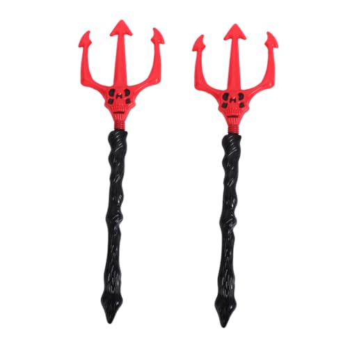 Homoyoyo 2stücke Halloween Teufelsforke Cosplay Requisiten Realistische Trident Nachbildung Für Kostüm Bühnenaufführungen Und Fotografie Für Halloween Und Karneval von Homoyoyo