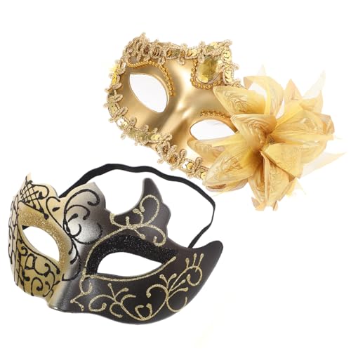 Homoyoyo 2 Stück Halbgesichtsmaske Halloween Masquerade Cosplay Masken mit Filigranem Muster Leichtes Kunststoffmaterial für Halloween Party Maskenball Geburtstagsfeier Kostümfest Homoyoyo 2 Stück Halbgesichtsmaske Halloween Masquerade Cosplay Masken mit Filigranem Muster Leichtes Kunststoffmaterial für Halloween Party Maskenball Geburtstagsfeier Kostümfest von Homoyoyo