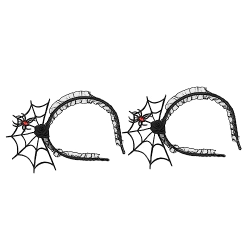 Homoyoyo 2 Stück Halloween Haarreif mit Kreativem Spinnennetz Design Schwarzes Kostümzubehör für Erwachsene für Party Cosplay Bühnenauftritte und Fotosessions von Homoyoyo