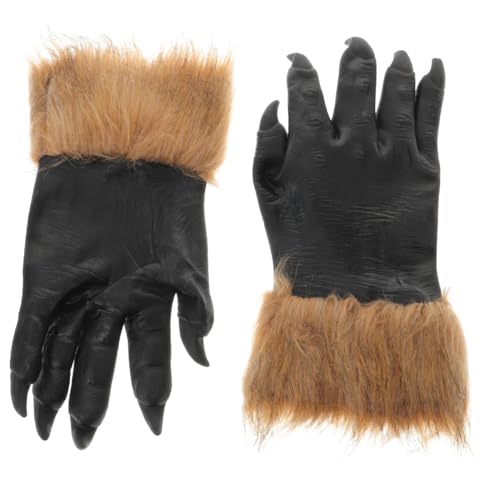 Homoyoyo 2 Stück Halloween-Wolf-Handschuhe tierische Fäustlinge Hund Nase Pfote Halloween Party Dekoration Halloween-Party-Accessoire Wolfskrallenhandschuhe Cosplay-Wolf-Handschuhe Vinyl Homoyoyo 2 Stück Halloween-Wolf-Handschuhe tierische Fäustlinge Hund Nase Pfote Halloween Party Dekoration Halloween-Party-Accessoire Wolfskrallenhandschuhe Cosplay-Wolf-Handschuhe Vinyl von Homoyoyo