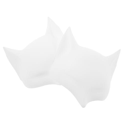 Homoyoyo 2 Stück Handgezeichnete Maske Mit Fuchsgesicht Maske Halloween-maske Halloween Masken Masken Maskenbasis Halloween-gesichtsmaske Tiermasken Tiergesichtsmaske Weiß Plastik von Homoyoyo