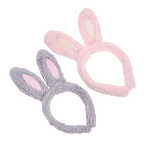 Homoyoyo 2 Stück Hasenohren Haarband für Damen Weiches Elastisches Kostüm Accessoire für Ostern und Partys für Cosplay und Festliche Anlässe von Homoyoyo