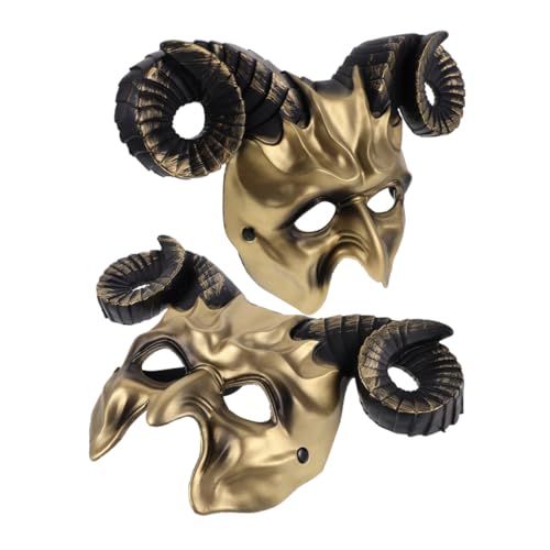Homoyoyo 2 Stück Hornmaske Gold Leichte Atmungsaktive Animal Halbgesichts Maske für Halloween Maskenball und Festival Vielseitiges Cosplay Accessoire für Party und Karneval Homoyoyo 2 Stück Hornmaske Gold Leichte Atmungsaktive Animal Halbgesichts Maske für Halloween Maskenball und Festival Vielseitiges Cosplay Accessoire für Party und Karneval von Homoyoyo