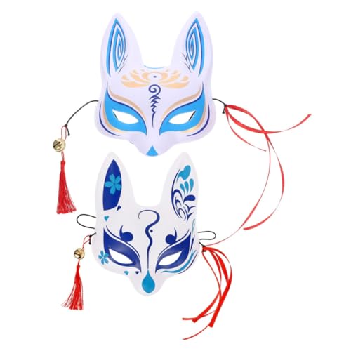 Homoyoyo 2 Stück Japanische Fuchs-dämonenmaske Halloween Masken Halloween-maske Maske Im Japanischen Stil Halloween-fuchsmaske Fuchs Maskerade Maske Japanische Fuchsmaske Pvc von Homoyoyo