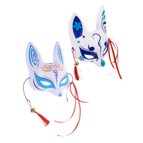 Homoyoyo 2 Stück Japanische Fuchs-dämonenmaske Halloween-maske Halloween Masken Fuchs Maskerade Maske Japanische Fuchsmaske Maske Im Japanischen Stil Fuchsmaske Für Frauen Pvc von Homoyoyo