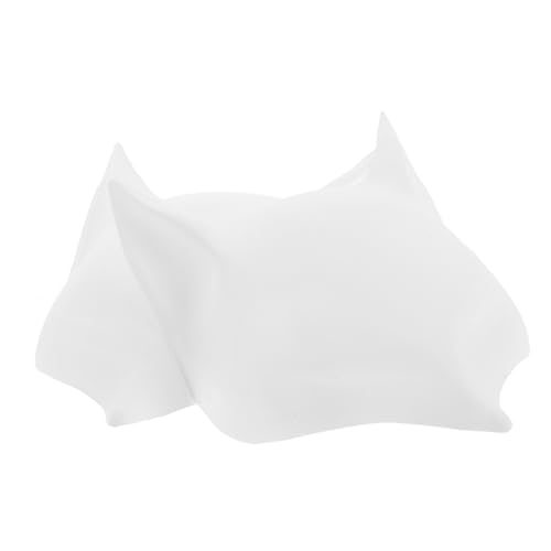 Homoyoyo 2 Stück Leere Fuchsmaske Fuchs Halbmasken Leere Masken tierische Maske lustige Maske Halloween-Gesichtsmaske Fuchsmasken Maskenbasis Tiermasken Plastik Weiß von Homoyoyo