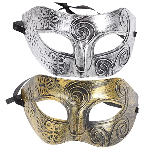 Homoyoyo 2 Stück Maskuline Venezianische Halbmaske Für Männer - Luxuriöse Maskerade Masken Für Karneval - Halloween Und Elegante Partys in Bronze Und Silber Homoyoyo 2 Stück Maskuline Venezianische Halbmaske Für Männer - Luxuriöse Maskerade Masken Für Karneval - Halloween Und Elegante Partys in Bronze Und Silber von Homoyoyo