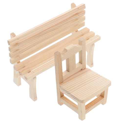 Homoyoyo 2 Stück Miniatur-Holzstuhl Modellmöbel Puppenhaus Miniatur-Gartenbank Winzige Parkbank Puppenhaus-Zubehör Homoyoyo 2 Stück Miniatur-Holzstuhl Modellmöbel Puppenhaus Miniatur-Gartenbank Winzige Parkbank Puppenhaus-Zubehör von Homoyoyo