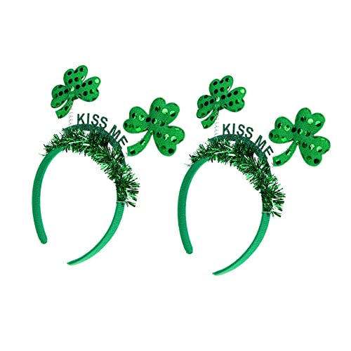 Homoyoyo 2 Stück Patrick's Day Teiliges Kleeblatt Stirnband Grün Festliche Kopfbedeckung Party Haarreif Irish Deko für Erwachsene Homoyoyo 2 Stück Patrick's Day Teiliges Kleeblatt Stirnband Grün Festliche Kopfbedeckung Party Haarreif Irish Deko für Erwachsene von Homoyoyo