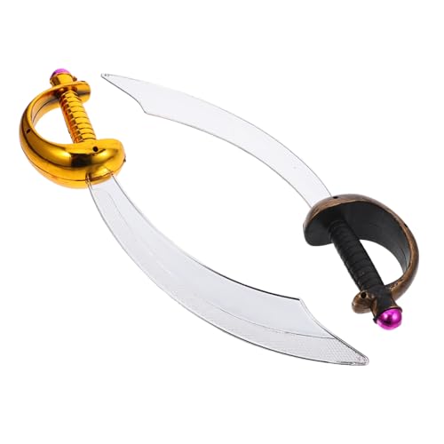 Homoyoyo 2 Stücke Kinder Piraten Gebogene Sicher PVC Kunststoff Für Dress-up Rolle Spielen Halloween Party Zubehör von Homoyoyo