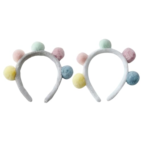 Homoyoyo 2 Stück Pompon Ball Haarband für Mädchen Cosplay Kostümzubehör Farbige Plüschball Kopfbedeckung für Alltag und Besondere Anlässe Weiß Homoyoyo 2 Stück Pompon Ball Haarband für Mädchen Cosplay Kostümzubehör Farbige Plüschball Kopfbedeckung für Alltag und Besondere Anlässe Weiß von Homoyoyo
