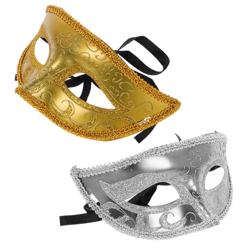 Homoyoyo 2 Stück Prinzessinmaske Halbmaske Halloween Halloween-maske Karnevalsmaske Maskerade-maske Für Paare Augenmaske Kostüm Halloween -masken Maskendekoration Plastik von Homoyoyo