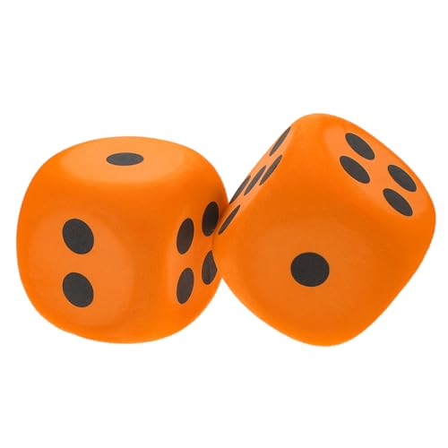 Homoyoyo 2 Stück Schaumstoffwürfel Groß 8x8 cm - Quadratische Punktwürfel Für Lernspielzeug - Spieleabende Und Partys Soft Würfel in Orange Für Sicheres Und Spaß von Homoyoyo