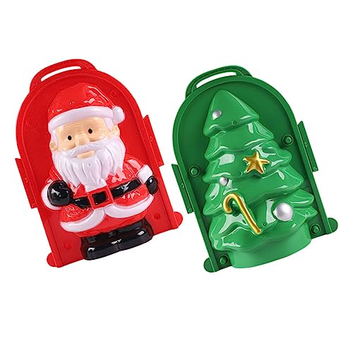 Homoyoyo 2 Stück Schneeballzange mit Weihnachtsbaum und Weihnachtsmann Langlebiges Schneespielzeug für Outdoor Clamp für Vielseitig für Winter und Strandsaison von Homoyoyo