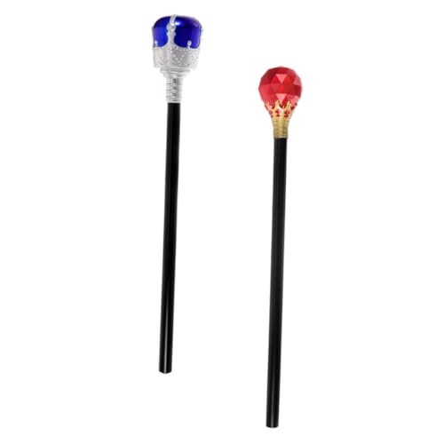 Homoyoyo 2 Stück Teiliges Party Szepter Leichtes Detailreiches Halloween Cosplay Requisit Silber Blau Gold Rot Lustiges Design für Festliche Stimmung und Kostümpartys von Homoyoyo