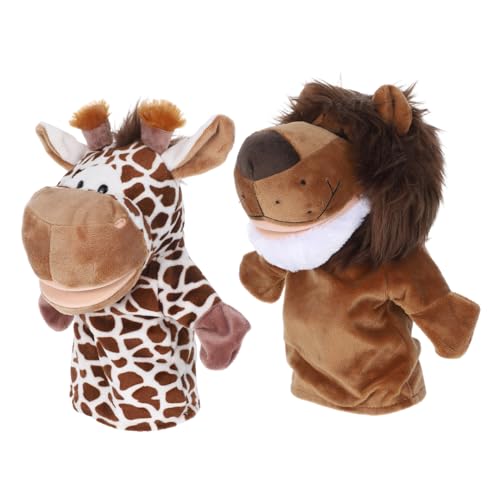 Homoyoyo 2 Stück Teiliges Plüsch Handpuppen und REH Cartoon Tier Handspielzeug für Interaktives Eltern Junge Mädchen Rollenspiel Weiche Stofftiere Kreativität und Kommunikation von Homoyoyo