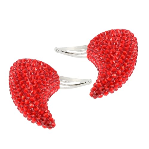 Homoyoyo 2 Stück Teiliges Rotes Teufelshorn Haarclip mit Glitzer Halloween Haarschmuck für Kostüm Cosplay und Party Kreative Kopfbedeckung für Damen Homoyoyo 2 Stück Teiliges Rotes Teufelshorn Haarclip mit Glitzer Halloween Haarschmuck für Kostüm Cosplay und Party Kreative Kopfbedeckung für Damen von Homoyoyo
