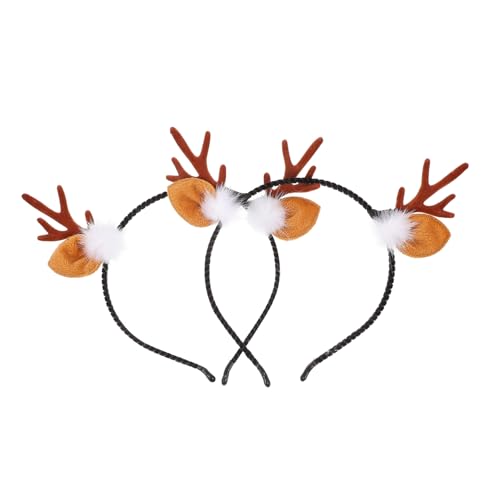 Homoyoyo 2 Stück Teiliges Weihnachts Haarreif mit Rentier Geweih Design Niedliche Haarreifen mit Hasenohren Festlicher Haarschmuck für Party Cosplay und Familienfeier von Homoyoyo