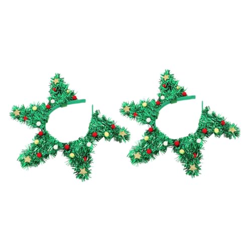 Homoyoyo 2 Stück Teiliges Weihnachtsbaum Haarband mit Pailletten und Kleinen Sternen Glitzerndes Haaraccessoire für Frauen und Mädchen Festliches Party Stirnband für Weihnachtsfeier und von Homoyoyo