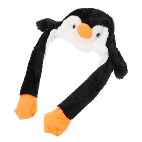 Homoyoyo 2 Stück Wackelohren Pinguin Mütze Plüsch Winter Warm Partyhut Mit Springenden Ohren Für Karneval Kostüm Cosplay Erwachsene von Homoyoyo
