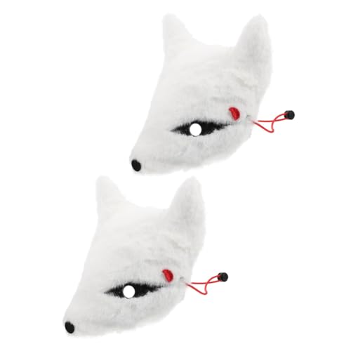 Homoyoyo 2 Stück Wiederverwendbare Fox Tiermasken Leichte Pelzmaske für Halloween Kostümparty Komfortable Outdoor Maskerade Dekorative Faschingsmaske für Festival und Theater von Homoyoyo