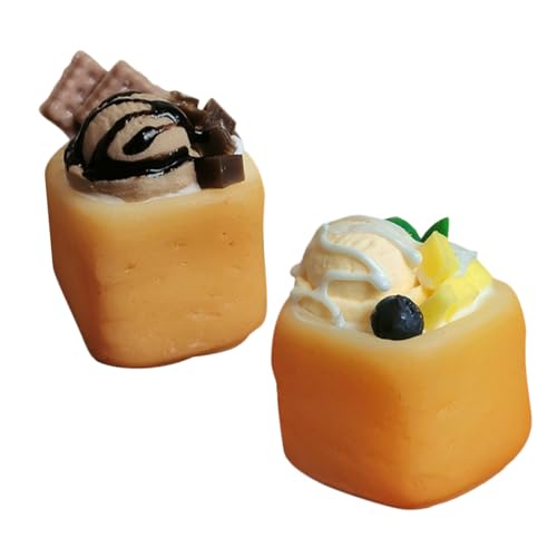 Homoyoyo 2stücke Miniatur-Eiscreme-Toast-Modelle Für Puppenhaus Spielzeug Für Junge Mädchen Kochzubehör Puppenhausdekoration Miniatur Puppenhaus-essenmodell Puppenhaus-küchenzubehör von Homoyoyo