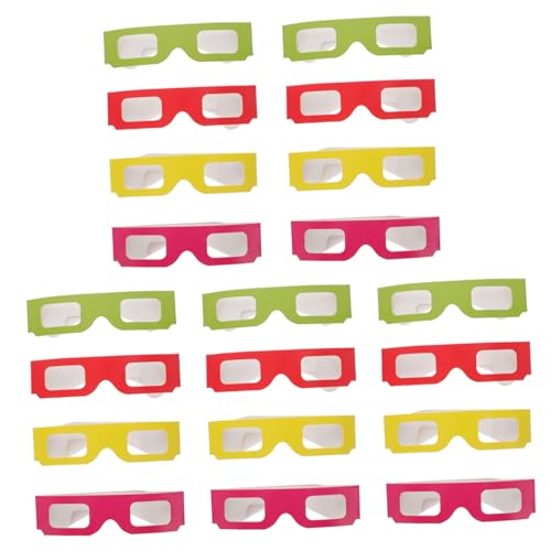 Homoyoyo 20 Stück 3 3 Für Filme 3D Anaglyphenbrille 3D Kartonbrille Flach 3 3 Für Kinder 3D Filme Brille 3 Für Tv 3D Sichtbrille von Homoyoyo
