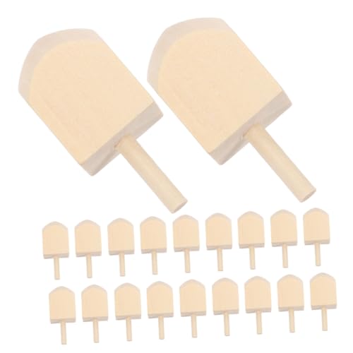 Homoyoyo 20 Stück Hanukkah Holz Dreidel Unbemalt Robustes Naturholz Stabile für Familienspiele DIY Traditionelle Chanukka Dekoration Lernspielzeug von Homoyoyo