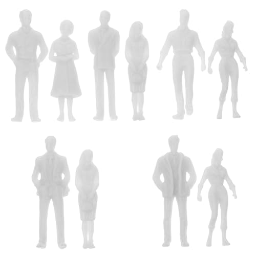 Homoyoyo 20 Stück Maßstab Unbemalt Langlebiges Kunststoffmodell für Diorama Architektur Landschaftsdeko DIY Bemalbar von Homoyoyo