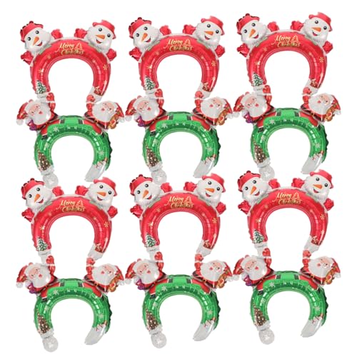 Homoyoyo 20 Stück Teiliges Aufblasbares Weihnachts Haarreifen Leichte Party Deko mit Santa und Schneemann Motiven Lustige Stirnbänder für Erwachsene Festlicher Kopfschmuck für von Homoyoyo