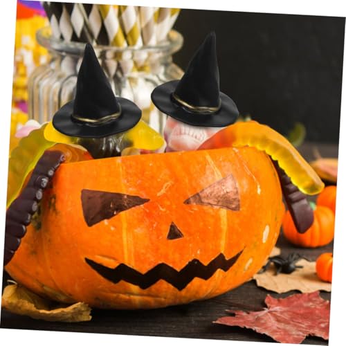 Homoyoyo 20 Stück Teiliges Hexenhüte Schwarz Kunststoff Realistische Halloween Miniaturen für Diy Basteln und Flaschen Dekoration Sichere Partyaccessoires für Erwachsene von Homoyoyo