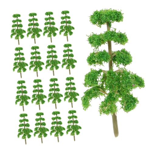 Homoyoyo 20 Stück Teiliges Miniatur Modellbäume Realistische Diorama Bäume für Modelleisenbahn und Sandtisch Vielseitige Dekobäume für DIY Bastelprojekte Lebensechte Grüne Mini Bäume von Homoyoyo