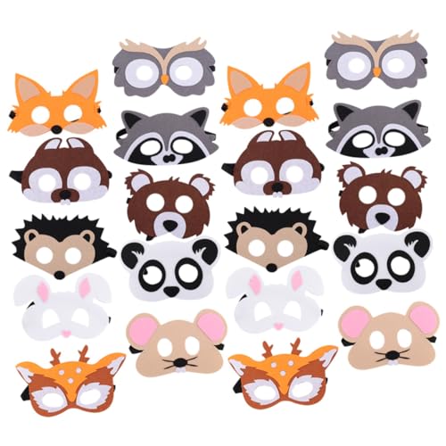 Homoyoyo 20-teiliges Set Tiermasken Aus Filz – Niedliche Waldtiere Für Kostümpartys - Geburtstagsfeiern Und Halloween – Reh Igel Panda Waschbär – Und Erwachsene Homoyoyo 20-teiliges Set Tiermasken Aus Filz – Niedliche Waldtiere Für Kostümpartys - Geburtstagsfeiern Und Halloween – Reh Igel Panda Waschbär – Und Erwachsene von Homoyoyo