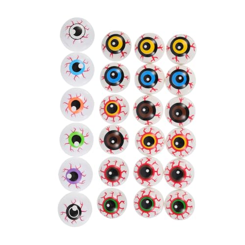 Homoyoyo 24 Stück Teiliges Halloween Blutige Augäpfel Deko Kunststoff Horror Requisiten für Party Gruselige Verschleißfeste Fake Eyes Halloween Deko Kostüm Zubehör von Homoyoyo