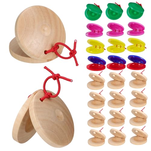 Homoyoyo 24 Stück Teiliges Kindercastagnetten aus Holz und Kunststoff Buntes Percussion für Kleinkinder Rhythmisches Lerninstrument zur Frühkindlichen für Jungen und Mädchen Homoyoyo 24 Stück Teiliges Kindercastagnetten aus Holz und Kunststoff Buntes Percussion für Kleinkinder Rhythmisches Lerninstrument zur Frühkindlichen für Jungen und Mädchen von Homoyoyo