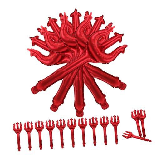 Homoyoyo 25 Stück Teiliges Aluminiumfolie Luftballon Halloween Teufelshorn Haarreif Trident Kostüm Requisiten Partydekoration für Indoor Outdoor Festlichkeiten von Homoyoyo