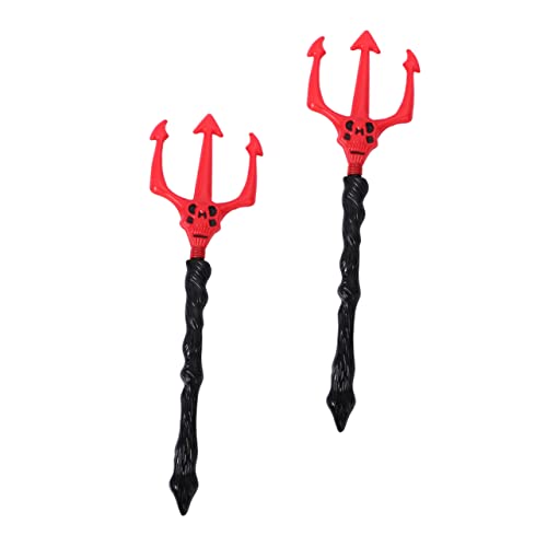 Homoyoyo 2Stücke Nachahmung Teufelsgabel Trident Requisiten Für Halloween Realistische Performance Für Erwachsene Cosplay Zubehör Für Festlichkeiten von Homoyoyo