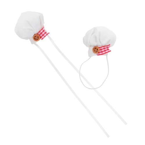 Homoyoyo 2stücke Mini Kochmütze Für Puppen Weiche Langlebige Chefhaube Mit Gummiband Und Schleifenoption Miniatur Küchencap Für Große Stofftiere Zum Verkleiden von Homoyoyo