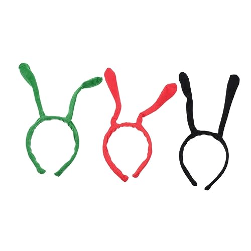 Homoyoyo 3 Stück Haarband Teiliges Bienen Kostüm mit Beweglichen Fühlern Farbenfrohe Party Haarreifen in Rot Grün Schwarz Leicht und Bequem für Karneval Cosplay und Themenpartys von Homoyoyo