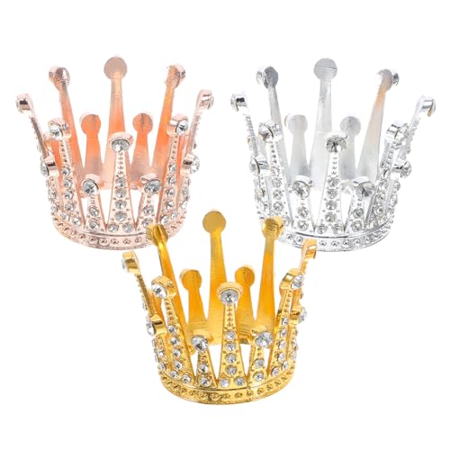 Homoyoyo 3 Stück Mini-Kuchenaufsätze Aus Strasssteinen Elegante Kuchendekorationen Für Geburtstag Hochzeit Jahrestag Kreative Blumenstrauß-Kronenringe von Homoyoyo