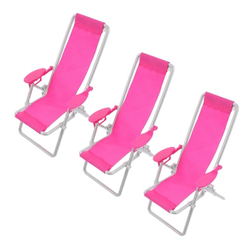 Homoyoyo 3 Stück Mini Strandliegestühle für Puppenhaus Zubehör Dekorative Miniaturmöbel Strand Mikrolandschaften und Kreative Spielwelten von Homoyoyo