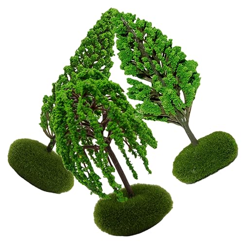 Homoyoyo 3 Stück Miniatur Straßenbäume Realistische Modellbäume für Architektur Landschaft Grüne Dekoration für Modelleisenbahn Sandtisch und Mikro Landschaften Handliche Kleine von Homoyoyo