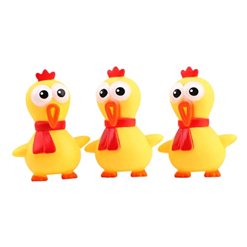 Homoyoyo 3 Stück Quetschspielzeug Huhn – Lustige Gelbe Gummi-Hühner Für Und Hunde – Perfekte Hühner Für Tierische Spielstunden von Homoyoyo