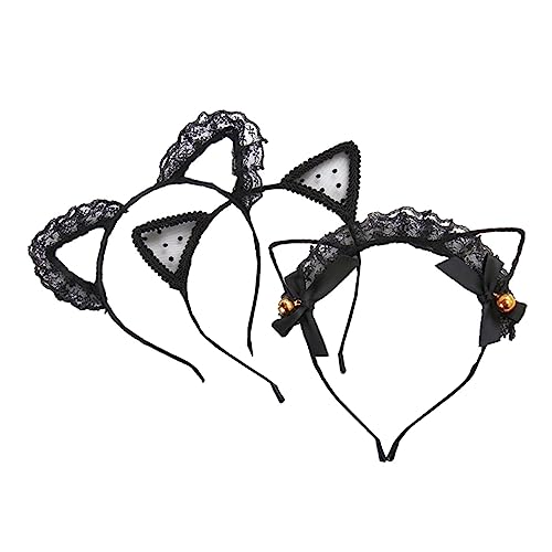 Homoyoyo 3 Stück Spitzen Katzenohren Haarreif mit Glocken und Tüll Leichtes Party Haarband für Damen und Mädchen Rutschfestes Universelles Cosplay Accessoire für Karneval und Alltag Homoyoyo 3 Stück Spitzen Katzenohren Haarreif mit Glocken und Tüll Leichtes Party Haarband für Damen und Mädchen Rutschfestes Universelles Cosplay Accessoire für Karneval und Alltag von Homoyoyo